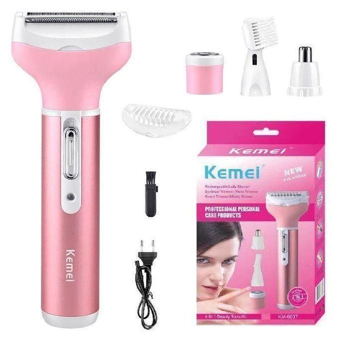 Kemei Épilateur Électrique Femme KM-6637 – 4 en 1 Rechargeable avec Accessoires - Image 3